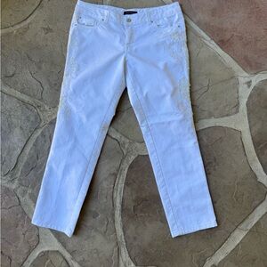 White House Black Market, Embroidered, Slim Ankle, Jeans, Size 10R